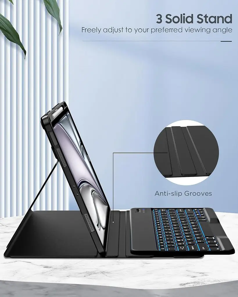 Чехол MoKo для iPad Air 13 дюймов с клавиатурой (M3 2025/M2 2024), чехол для iPad Pro 12,9 дюйма (5-го/6-го поколения) - фото 2