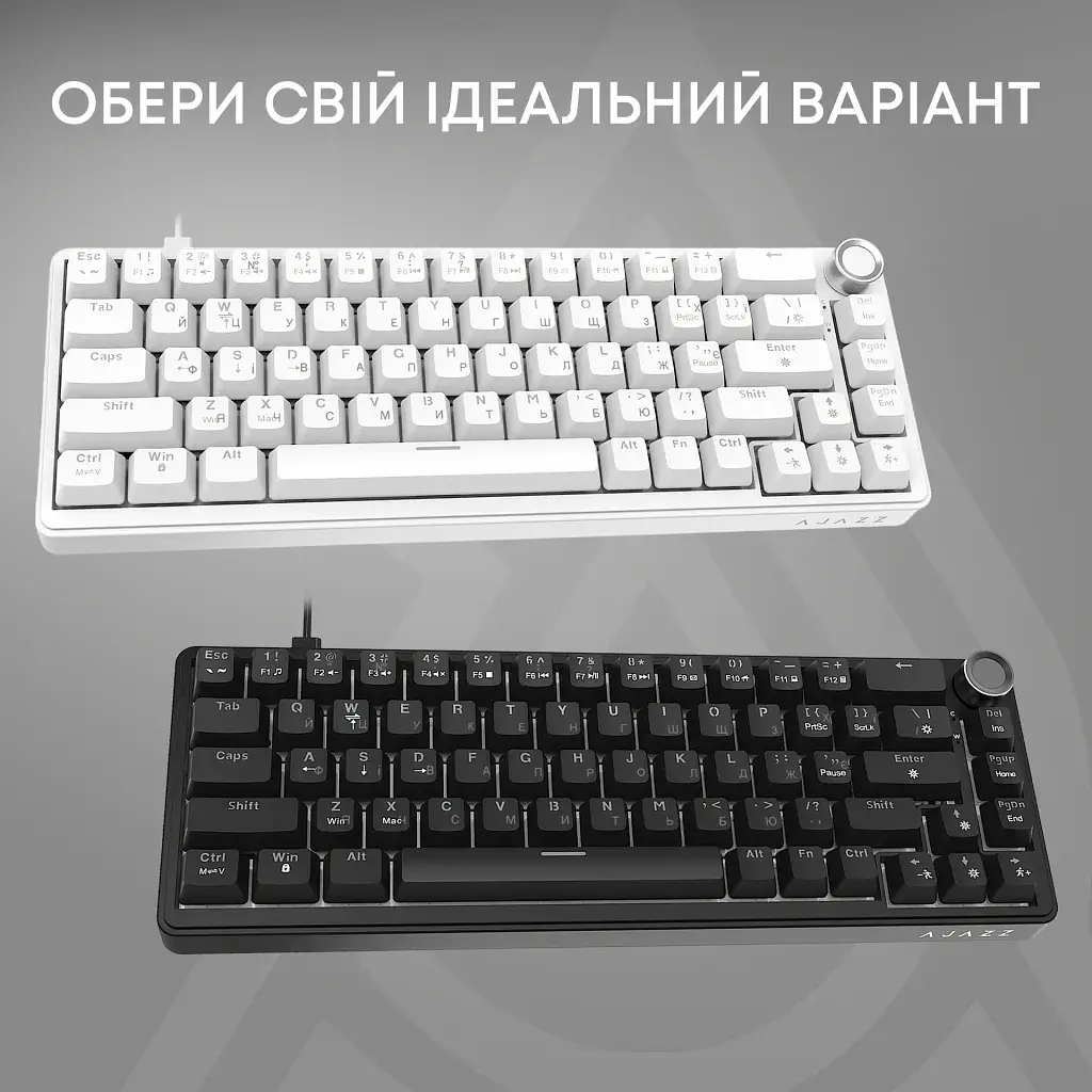 Клавіатура Ajazz AK690 Peach Mist Switch USB UA White (AK690-PM-W) - фото 6