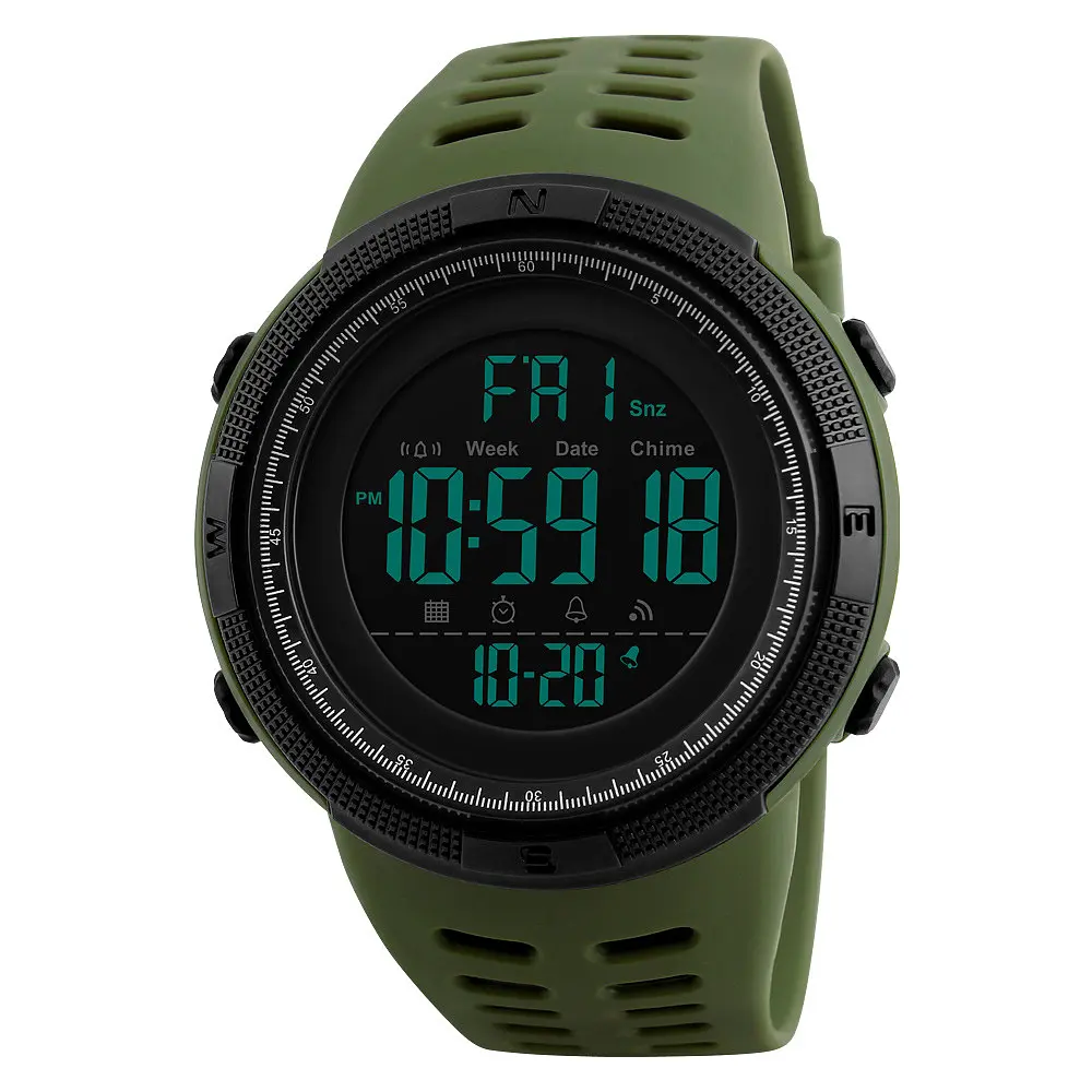 Наручний годинник чоловічий Skmei 1251 Army Green, 1251AG (12296) - фото 2