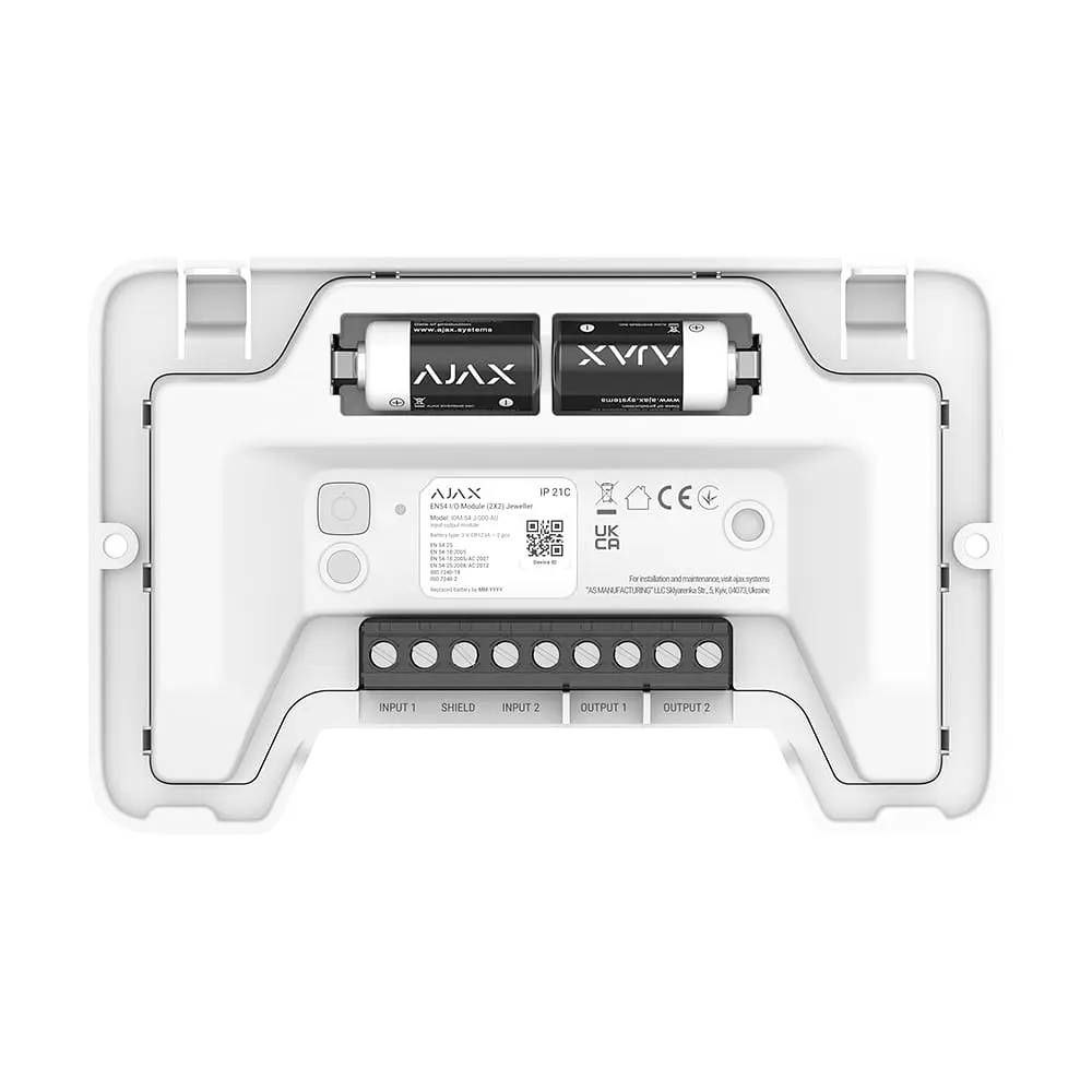 Бездротовий адресний модуль подвійного вводу/виводу Ajax EN54 I/O Module (2X2) White для пожежної сигналізації (26-00661) - фото 6