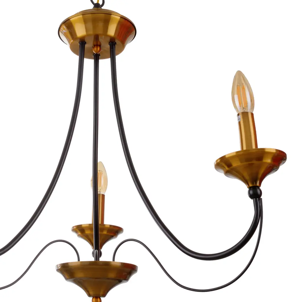 Люстра подвесная Brille свеча Е27 60W BK+DAB (BKL-727S/3) - фото 2