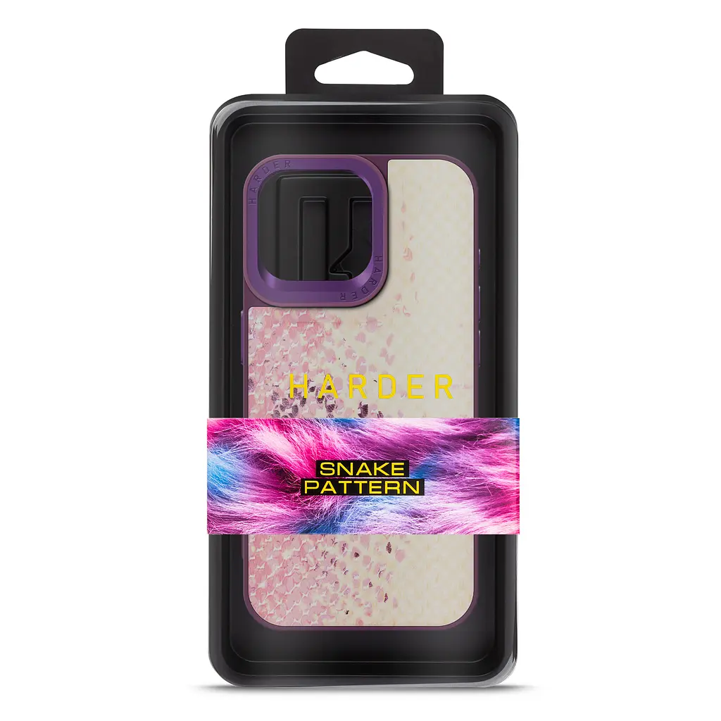 Кожаный чехол для Apple iPhone 15 Pro Max, Harder Snake Pattern, розовый, термополіуретан ТПУ + экокожа с текстурой змеиной кожи, панель, защита корпуса, противоударный, микрофибра, рамка вокру камеры, защита всего корпуса, (ARM76803) - фото 3