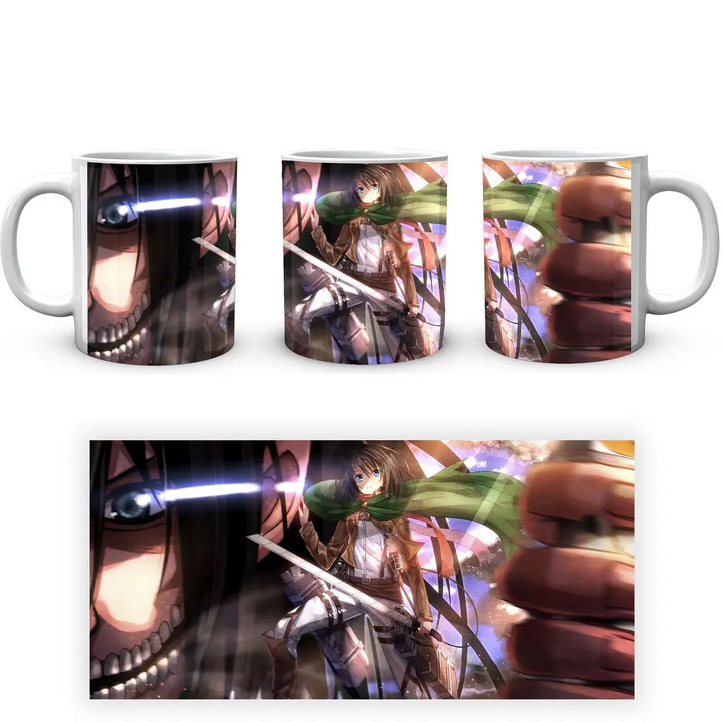Кружка GeekLand Attack on Titan Атака Титанов Эрен Микаса AOT 002.01 330 мл белая - фото 4
