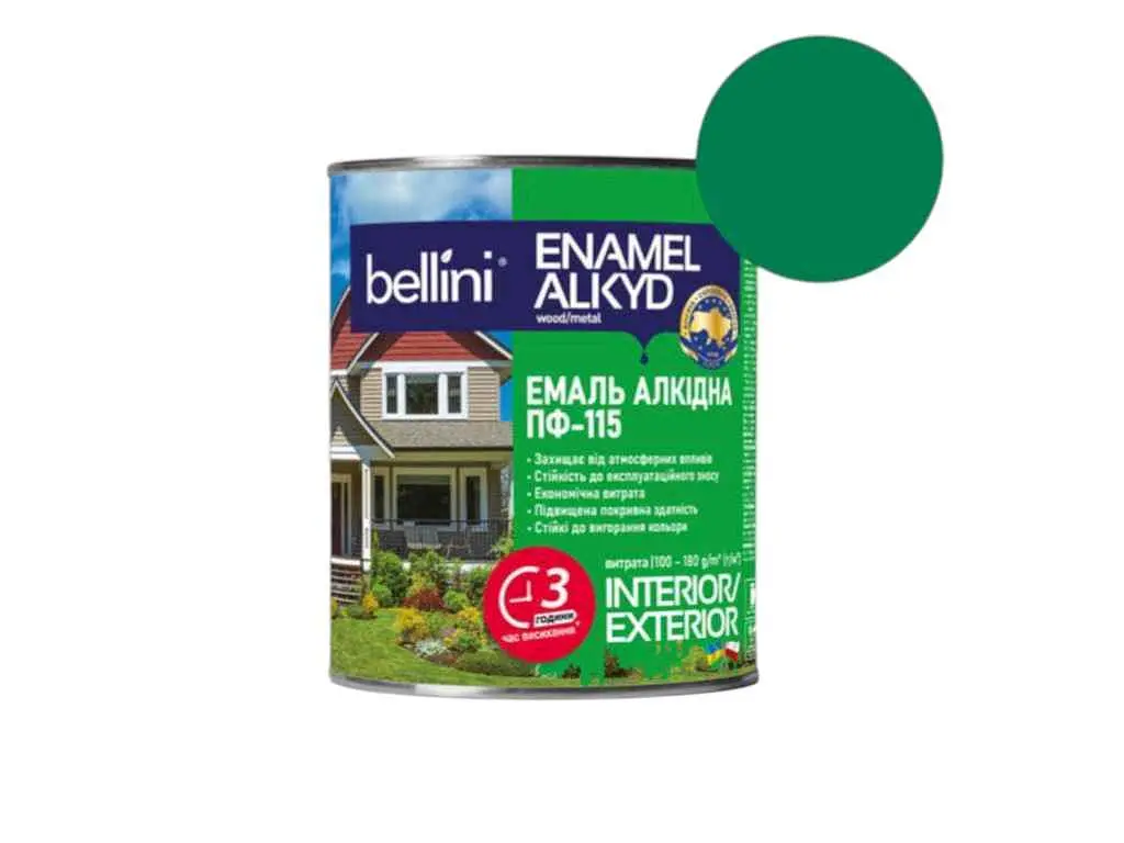 Емаль алкідна ПФ-115 BELLINI Бірюзовий 2.8кг