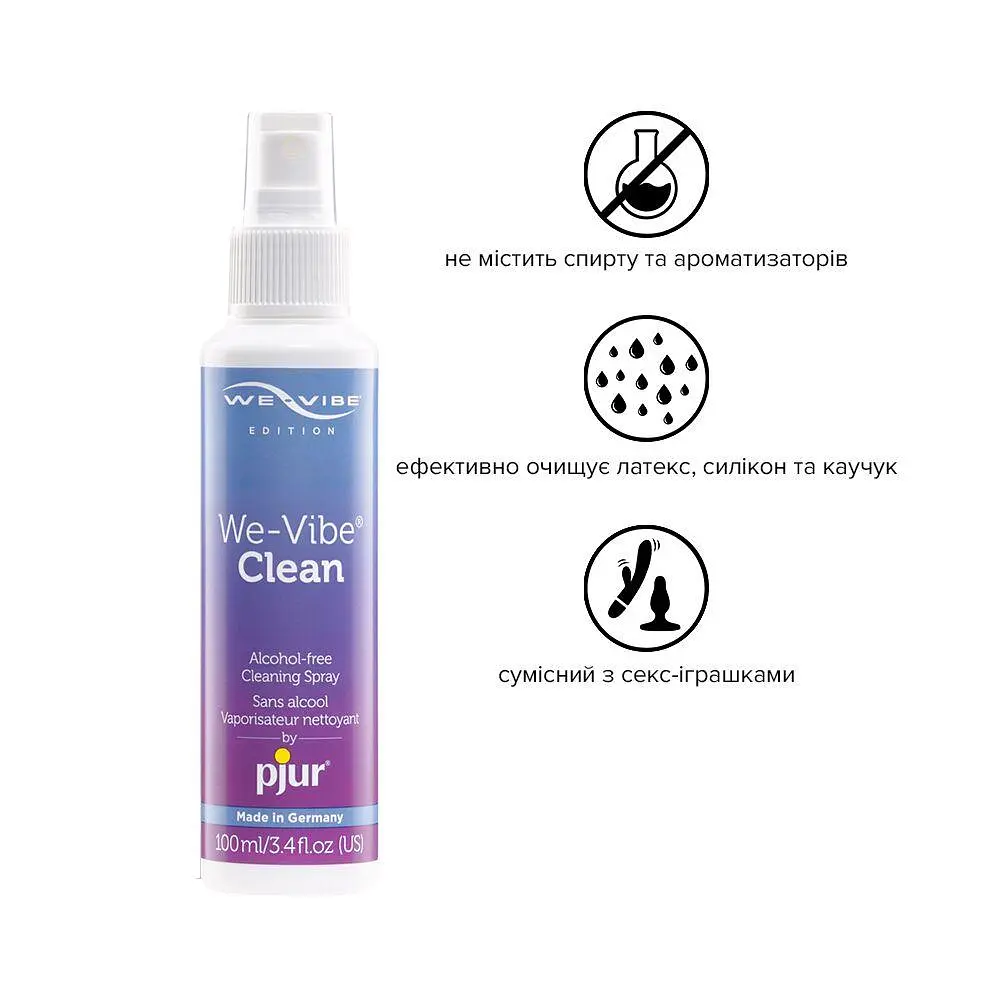 Антибактеріальний спрей pjur We-Vibe Clean 100 мл без спирту та ароматизаторів - фото 2