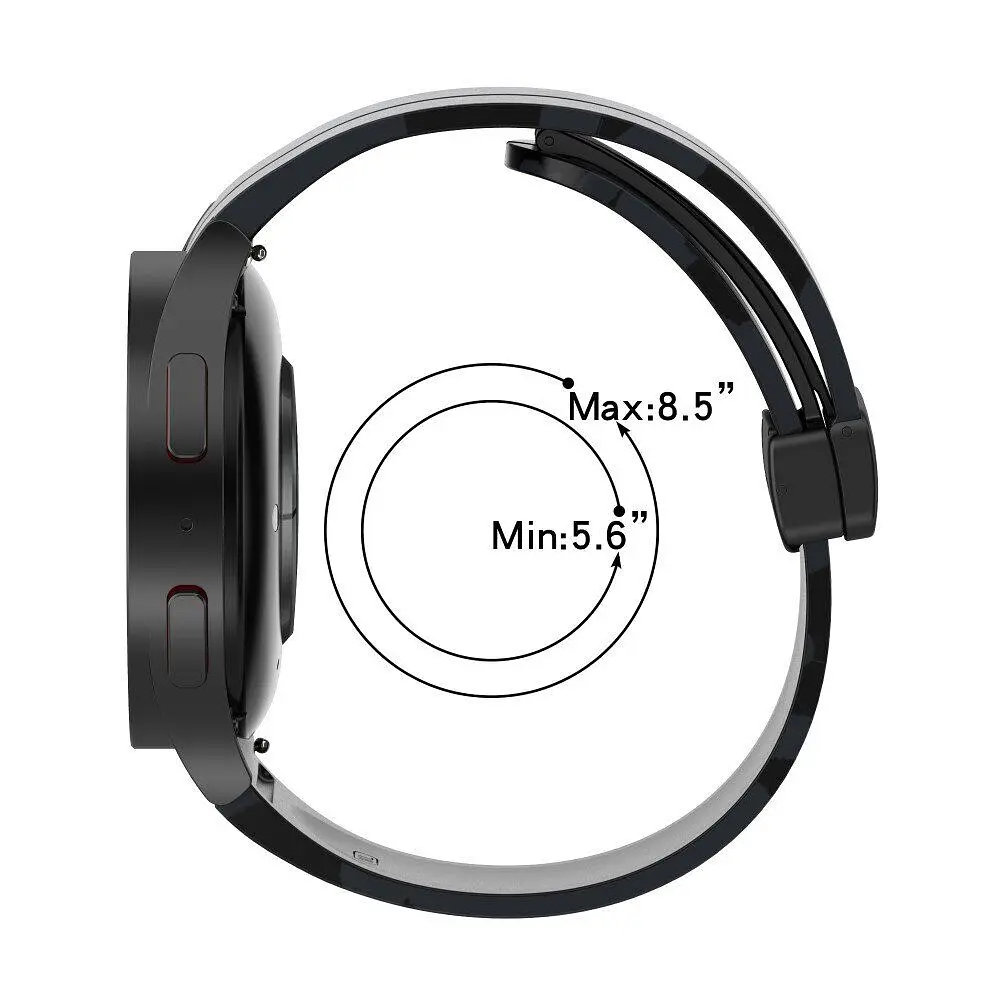 Браслет Cls-color для Samsung Galaxy Watch 4 - чорно-сірий ширина кріплення 20мм силікон Watchbands (W31-0WB21134651) - фото 6