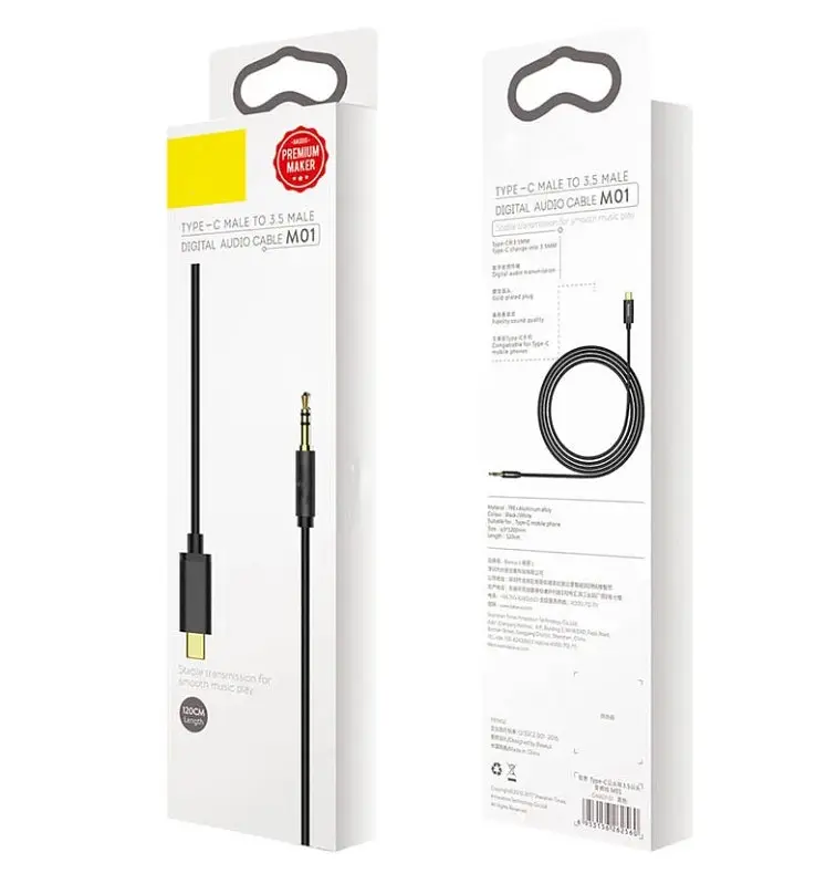 Кабель Baseus Yiven Type-C male To 3.5 male Audio Cable M01 Черный - фото 2