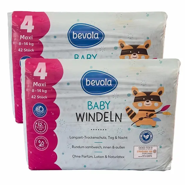 Підгузки Bevola Baby 4 Maxi (8-14 кг), 84 шт