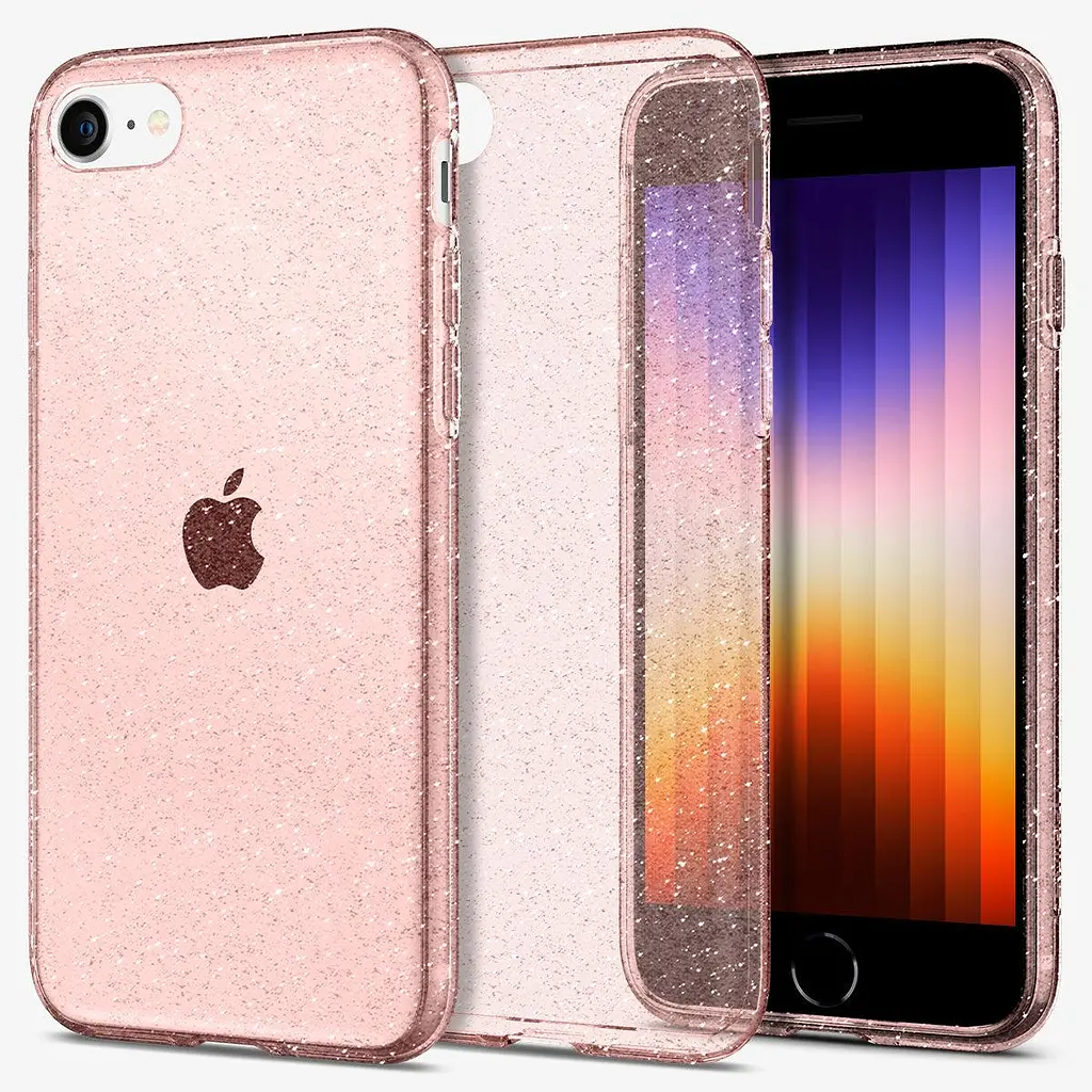 Чохол прозорий силіконовий Spigen Liquid Crystal для iPhone 7/8/SE 2/3 2020/2022 (4.7") Rose Quartz Glitter 042CS21419 - фото 4