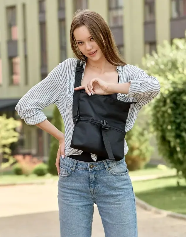 Сумка жіноча Sambag Dalas чорна 20 х 25 х 4 см (70301065) - фото 7