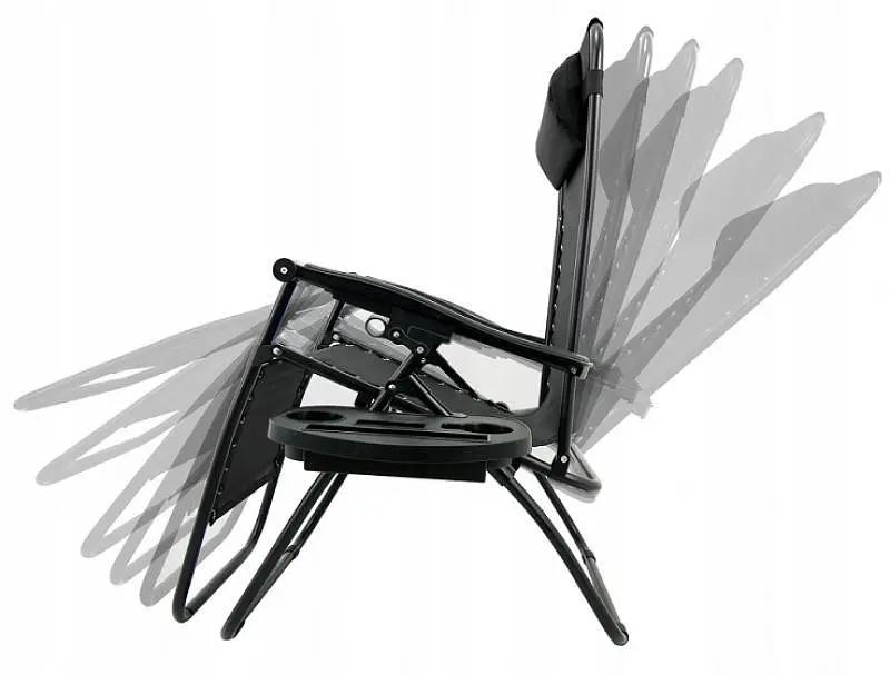 Шезлонг GardenLine Relax Black до 130 кг.! - фото 5