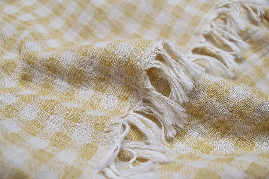 Покрывало Lotus Home - Checked Gingham желтый 190x225 - фото 5