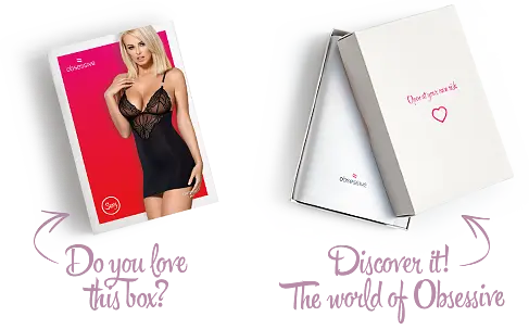 Сатиновий комплект для сну з мереживом Obsessive 828-CHE-1 chemise & thong S/M, чорний, сорочка, стр - фото 8