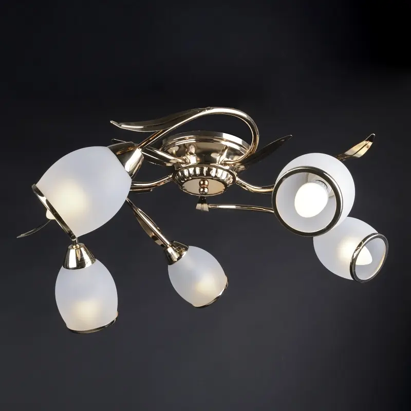 Люстра потолочная Brille флористика E14 60W G (LK-155S/5) - фото 3