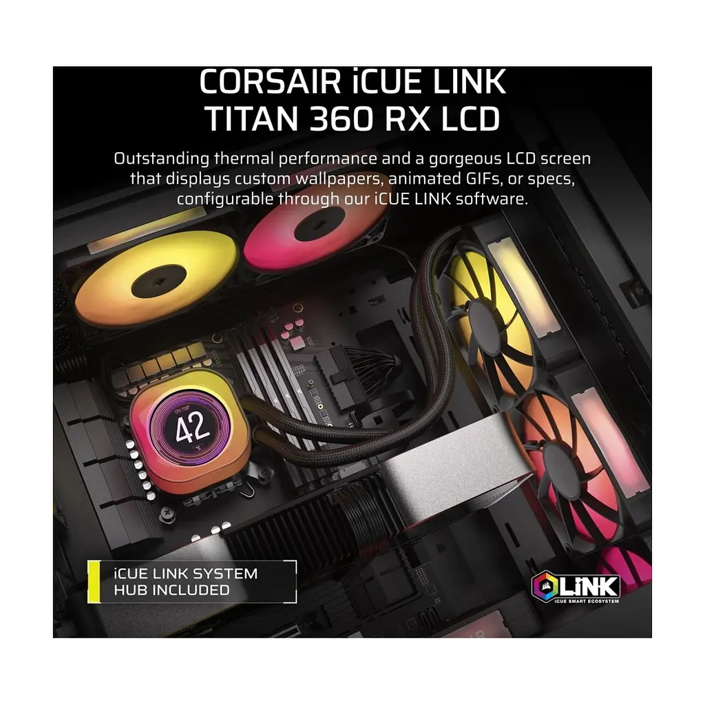Система рідинного охолодження Corsair iCUE LINK TITAN 360 RX LCD (CW-9061023-WW) - фото 8