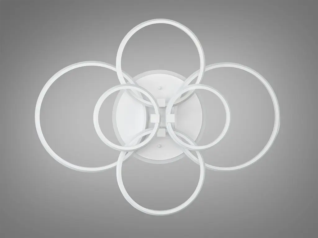 Стельова LED люстра Diasha 2526/6WH LED 3color біла 135Вт пульт димер - фото 4