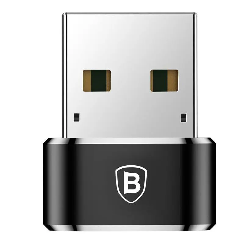 Перехідник Baseus USB Male To Type-C Female Adapter Converter 3A (CAAOTG-01) Чорний - фото 3