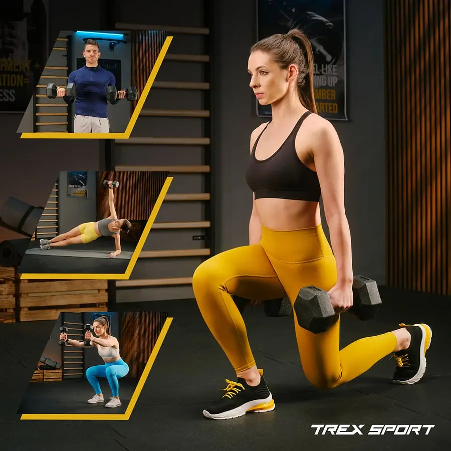 Гантелі для фітнесу композитні TREX Sport TX-008CD 2x10кг - фото 2