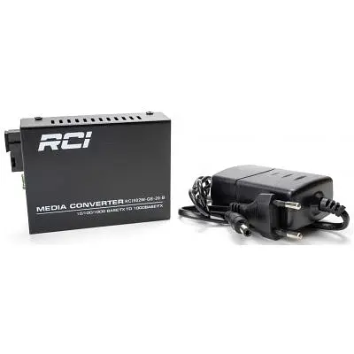 Медіаконвертер RCI 1G, 20km, SC, RJ45, Tx 1550nm standart size metal case (RCI502W-GE-20-B) - фото 3