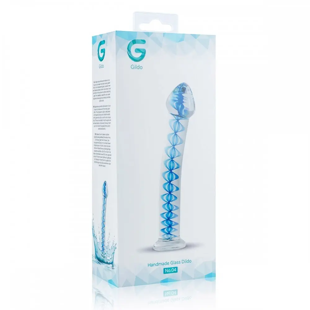 Скляний фалоімітатор Gildo Glass Dildo No. 4, 17.5 см (блакитний) - фото 6
