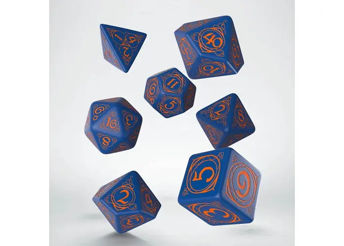 Набір кубиків Wizard Dark-blue & orange Dice Set , 7 шт. (SWIZ90) - фото 2