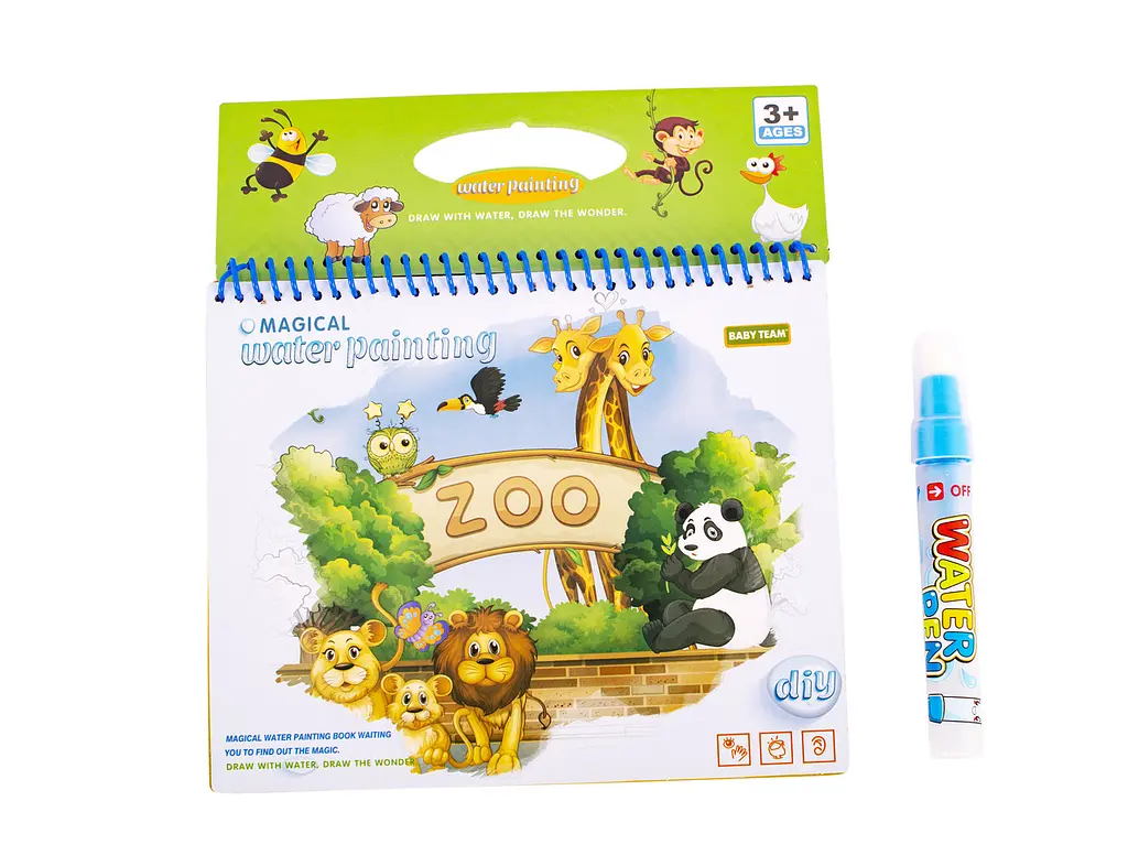 Книжечка-розмальовка водна Зоопарк 36+ Baby team Різні кольори - фото 2