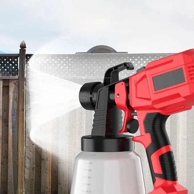 Акумуляторний фарборозпилювач Cordless Paint Spray Gun 0.8L 400W Red - фото 5