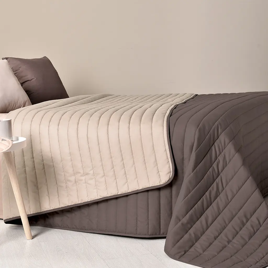 Двостороннє покривало Ideia Стиль Люкс, шоколадний та бежевий, 240х220 см (8-13499) - фото 4