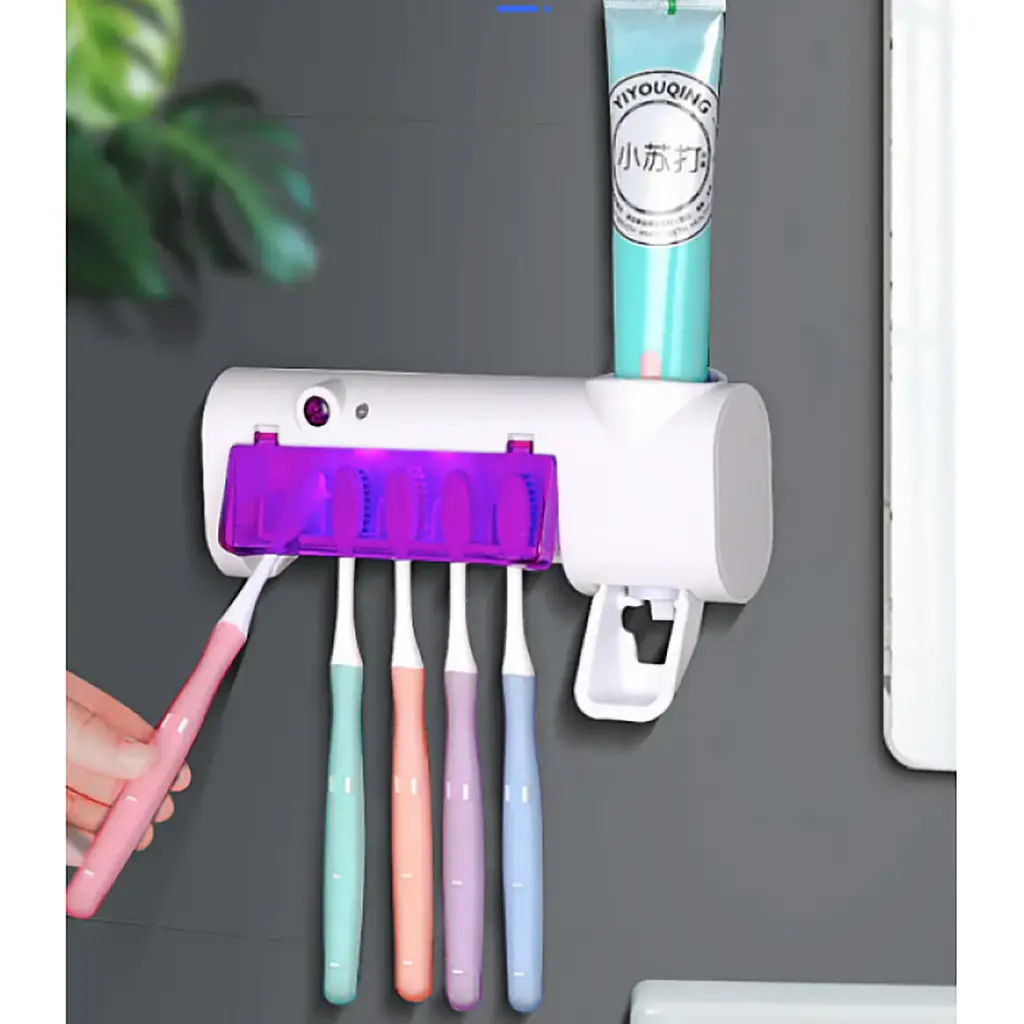 Стерилізатор тримач для зубних щіток на 5 секцій з дозатором Multi-function Toothbrush Sterilizer UV, Yu Xin 85880 - фото 4