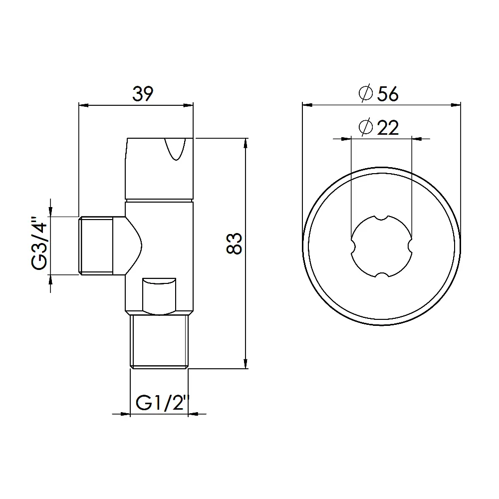 Кран приладовий SD Forte 1/2"х3/4" ручка "коло" SF342W1520 - фото 2