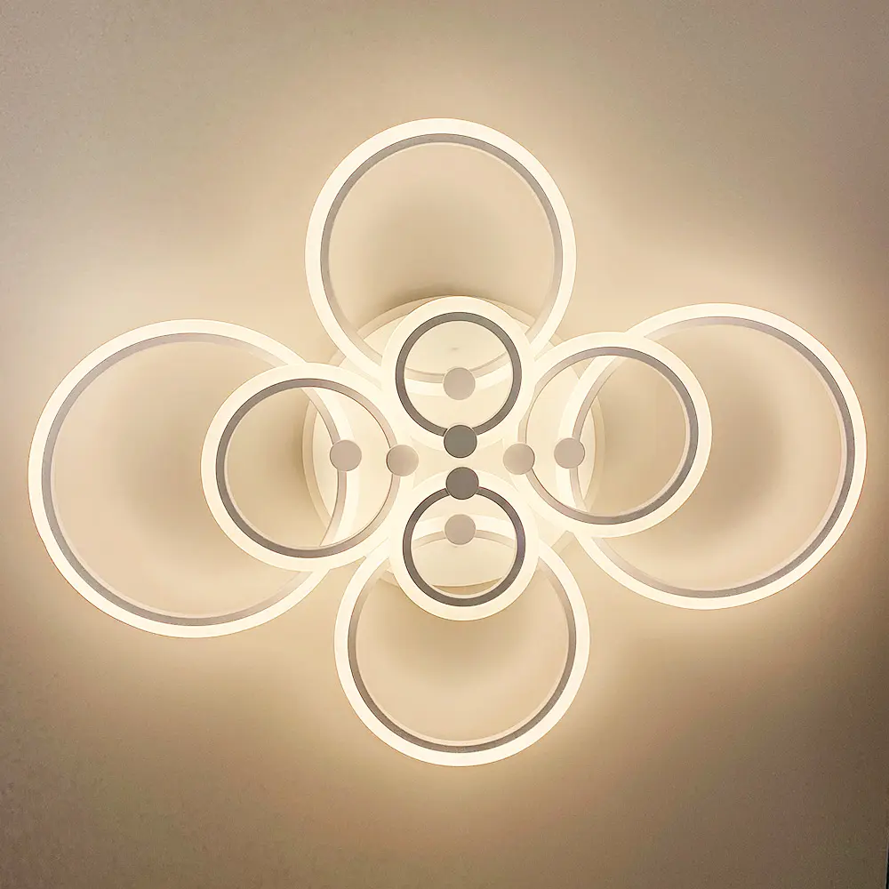 Светодиодная люстра Senta на 8 колец в белом корпусе Line.F A 2374/8 RGB WH - фото 4