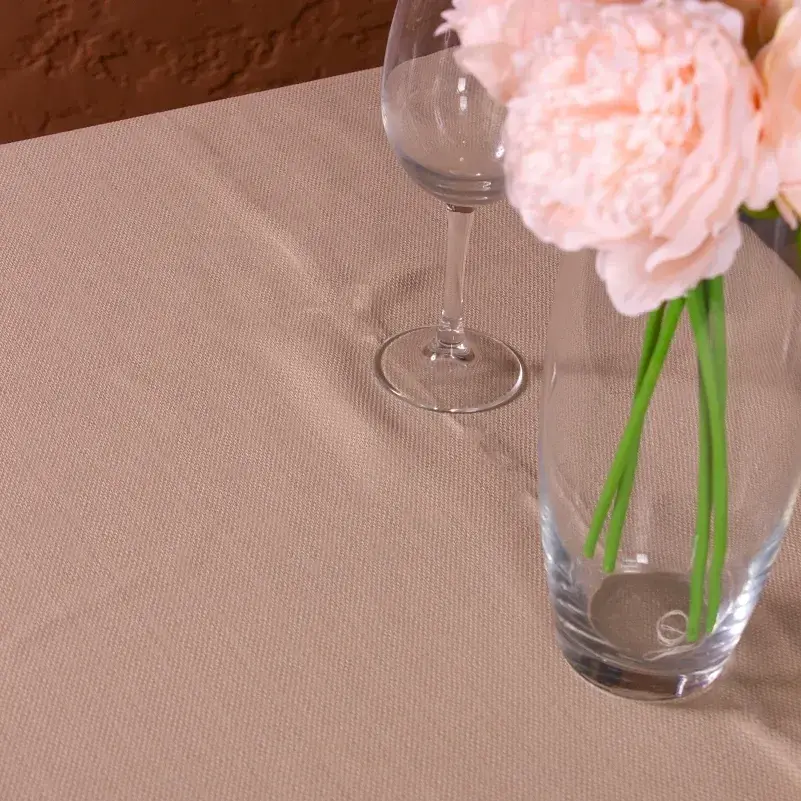 Скатертина MirSon №002 Beige Strong 220х130 см бавовна бежева - фото 3