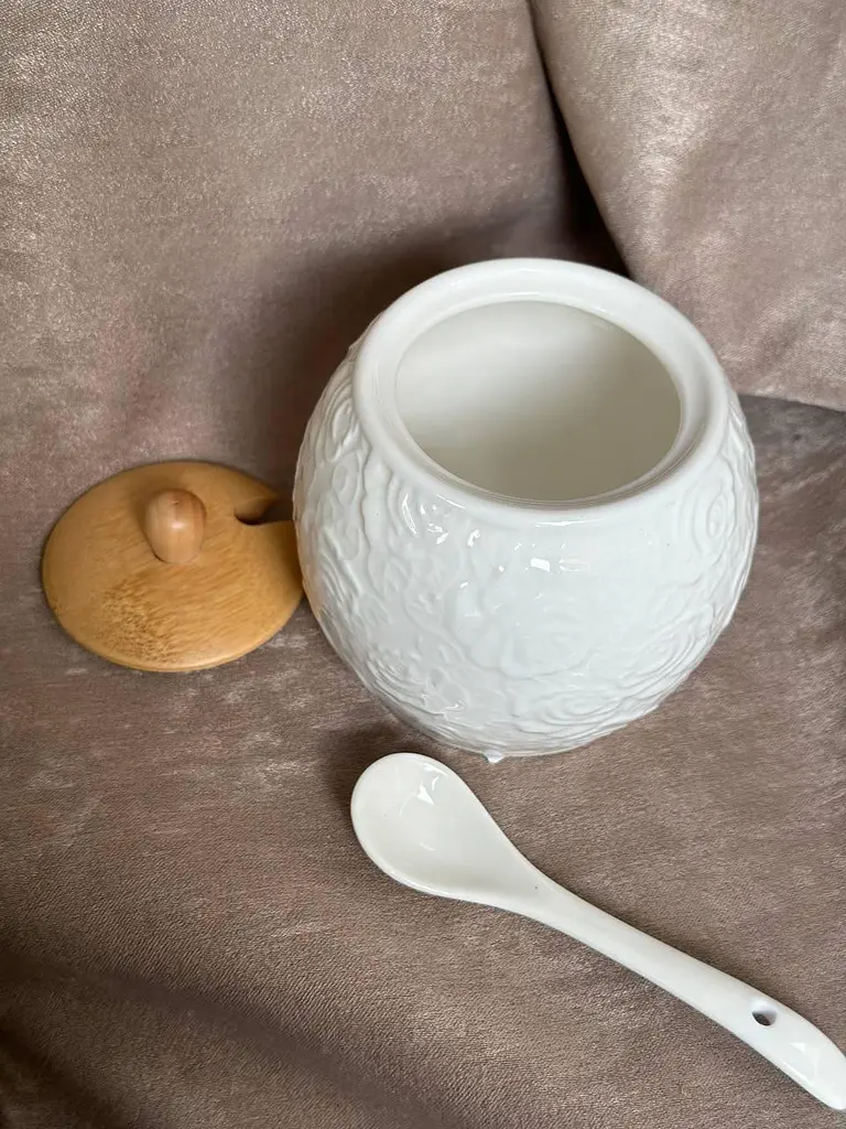 Цукорниця з кришкою та ложкою Lefard 944-002 фарфорова Білий - фото 3