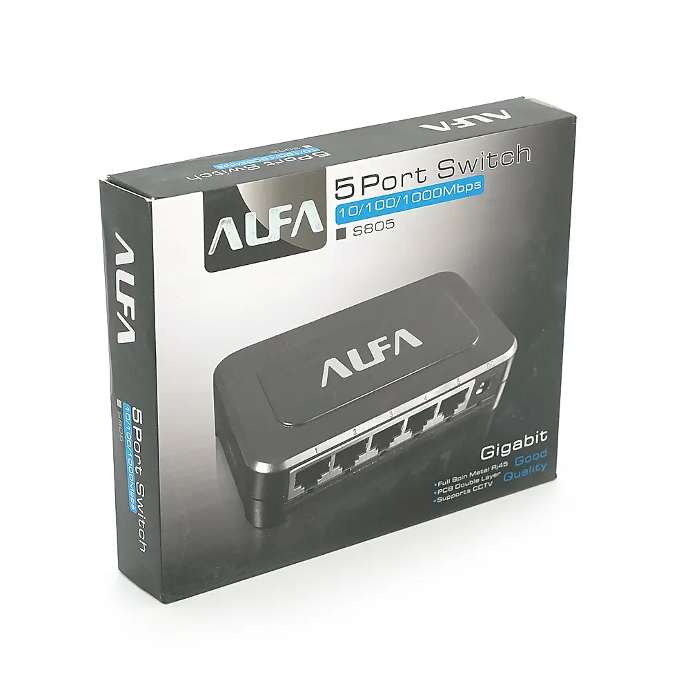 Комутатор ALFA S805 5 портів Ethernet 10/100/1000 Мбіт/сек, BOX Q120 - фото 2