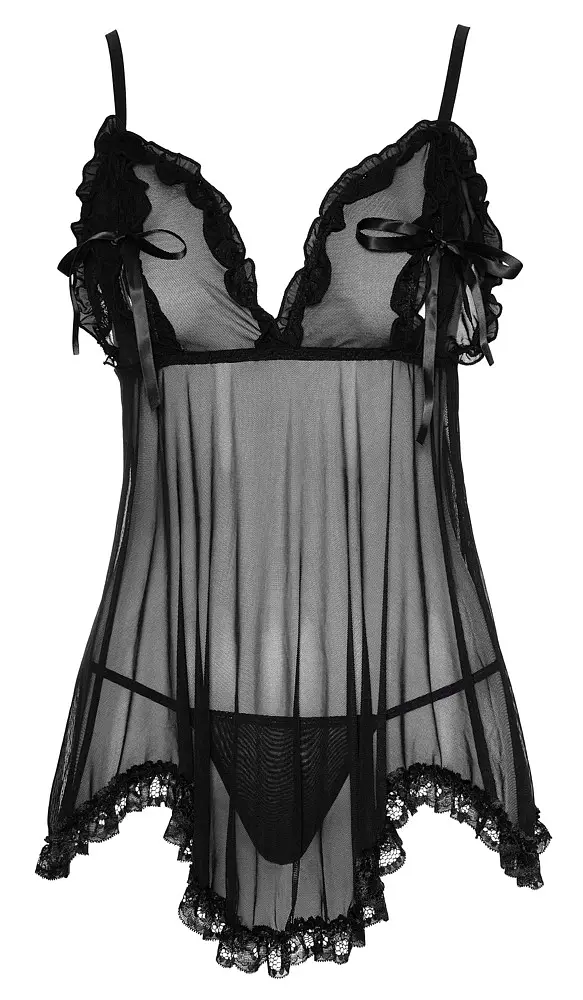 Сорочка Cottelli Lingerie Ruffles, S (чорний) - фото 4