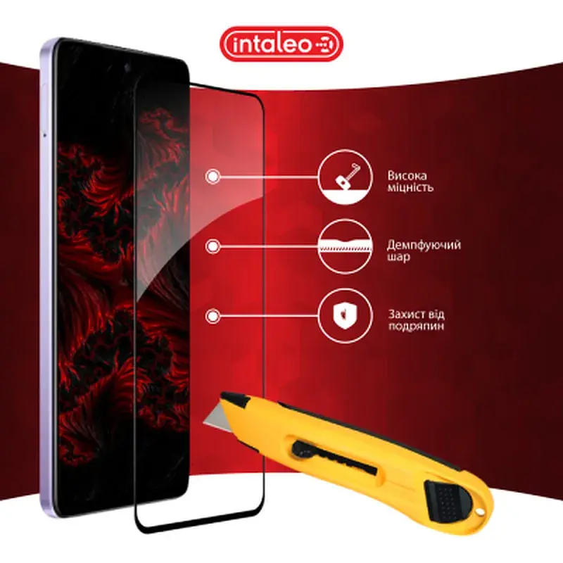 Скло захисне Intaleo Full Glue Oppo A3 5G Black (1283126598760) - фото 5
