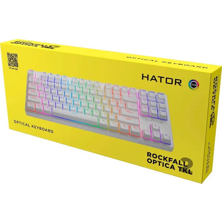 Клавиатура Hator Rockfall 2 TKL Optica Black USB White [HTK-731] [92168] - фото 6