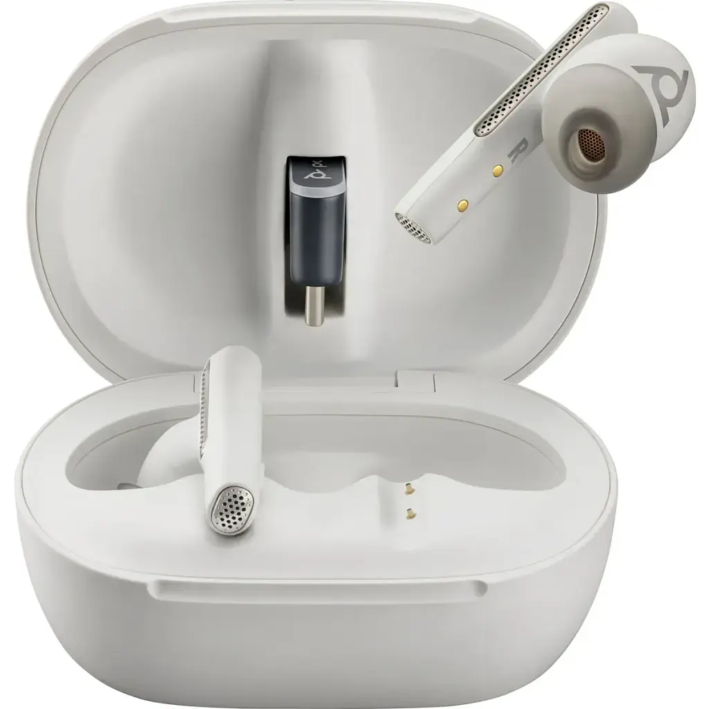 Наушники TWS Poly Voyager Free 60+ Earbuds + BT700C + TSCHC White - фото 4