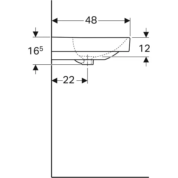 Раковина Geberit Smyle Square 90x48 на 2 змішувача 500.252.01.1, Білий - фото 2