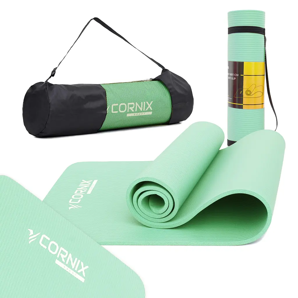 Килимок спортивний Cornix NBR 183 x 61 x 1 cм для йоги та фітнесу XR-0491 Light Green - фото 2