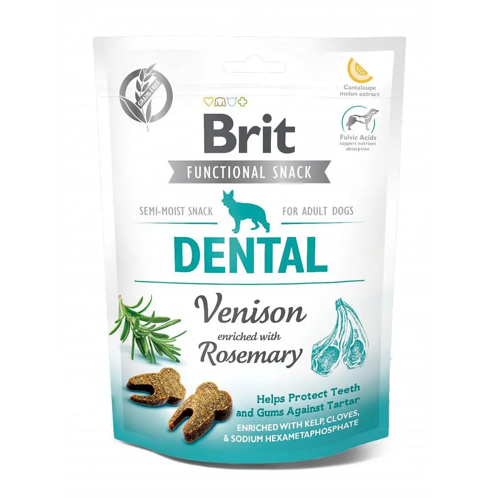 Функціональні ласощі для собак Brit Care Dental оленина з розмарином 150 г (111418/539949)