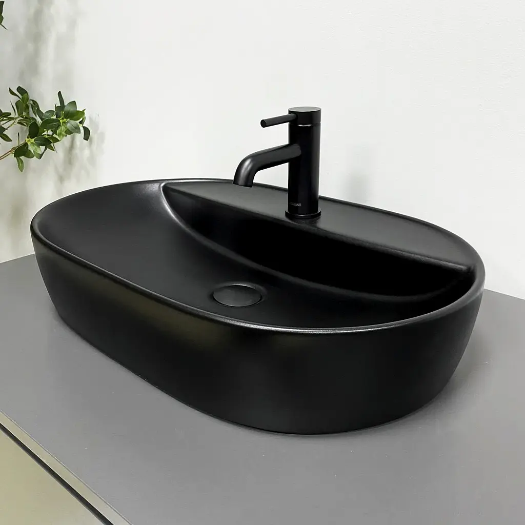 Умивальник VBI Terni black matt накладний VBI-011803, Чорний матовий - фото 2