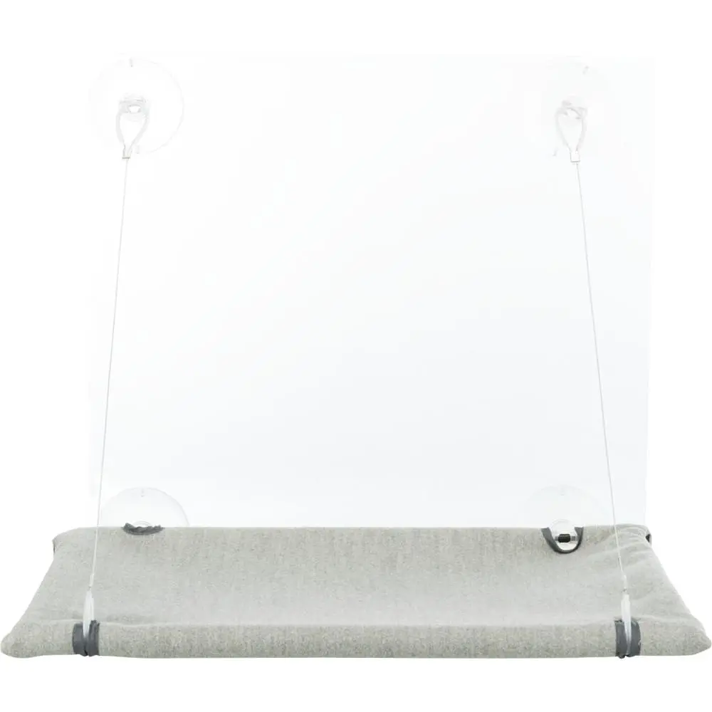 Лежак для кошек Trixie для окна с креплениями велюр серый 50 х 30 см - фото 8