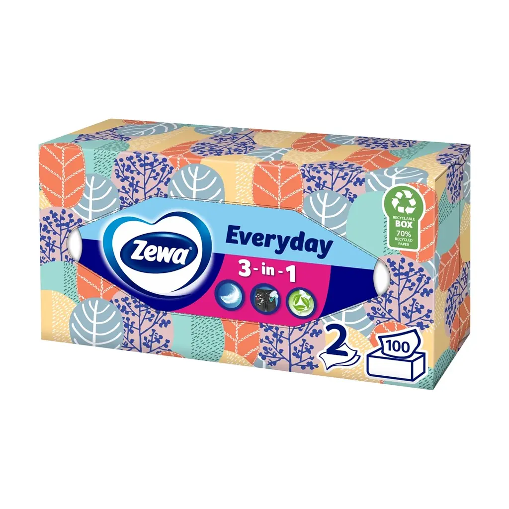 Серветки косметичні Zewa Everyday 100 шт. (7322540043464) - фото 4