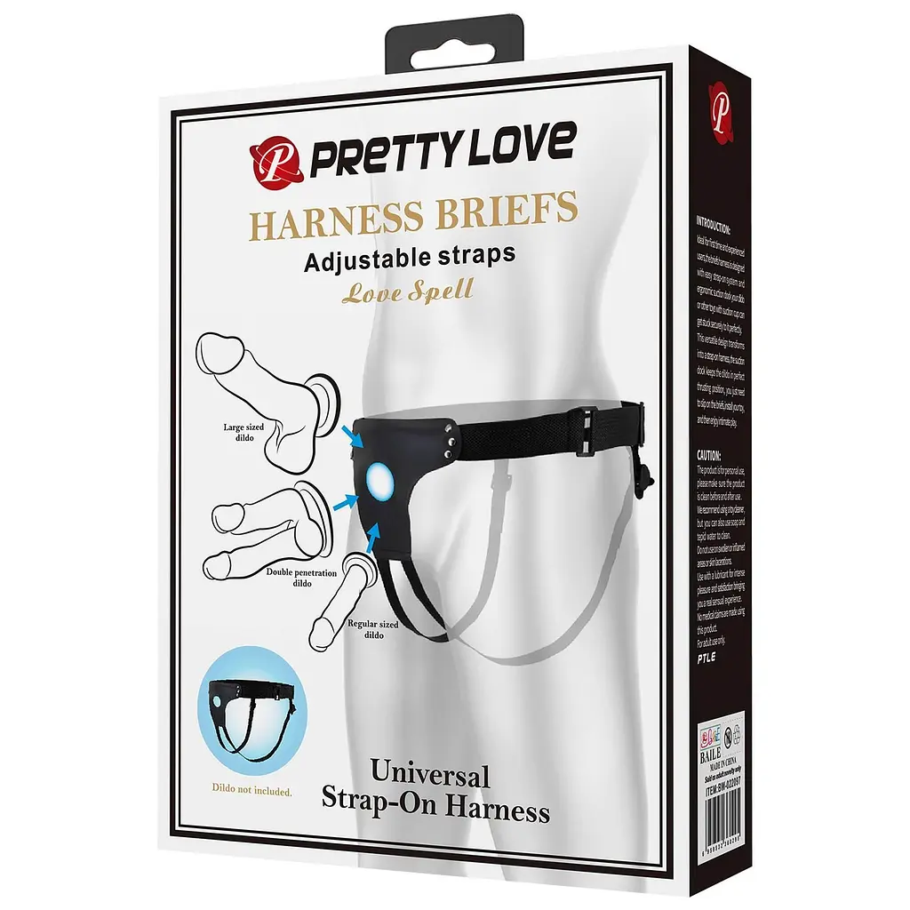 Трусики для страпона Pretty Love Harness Briefs Straps Love Spell (черный) - фото 12
