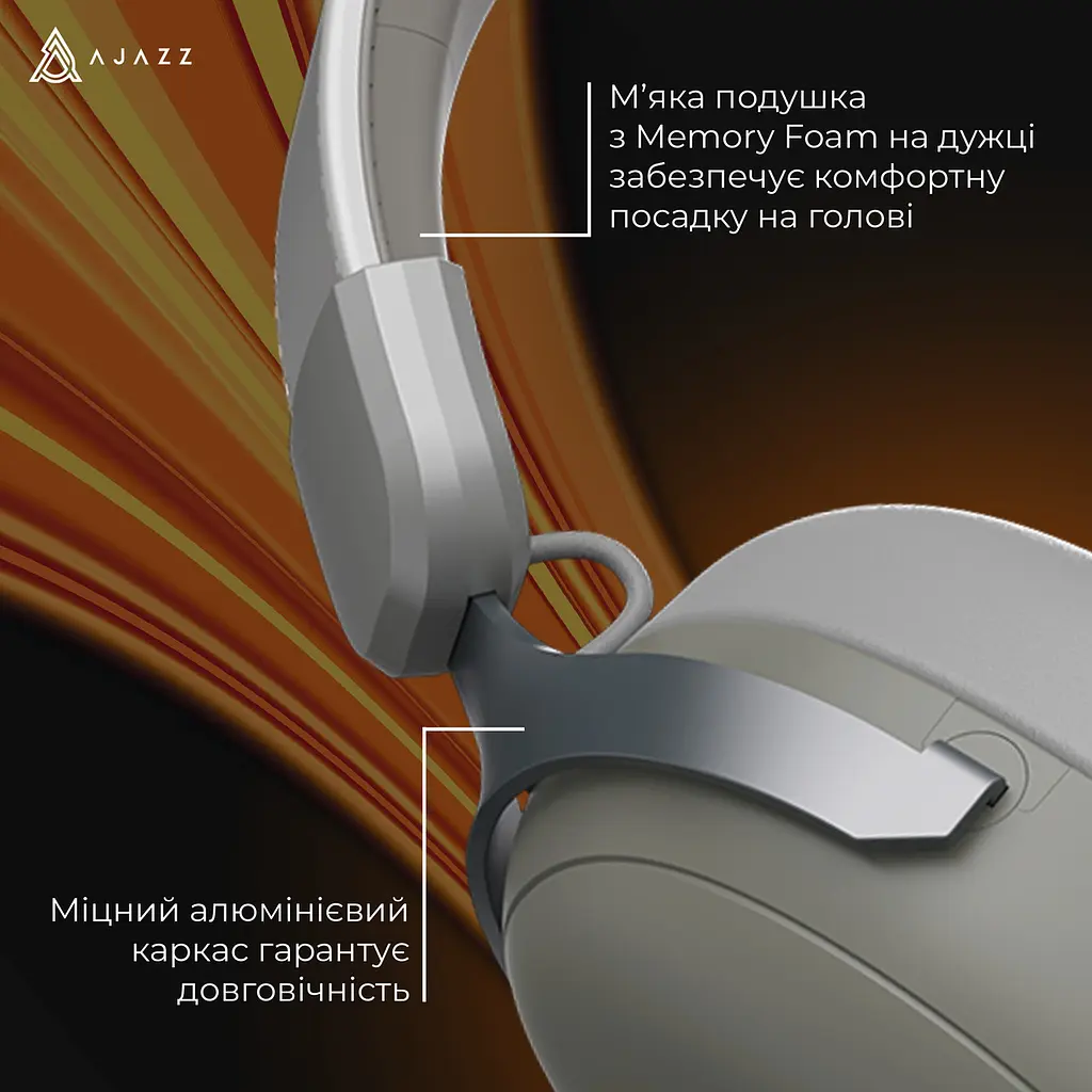 Bluetooth-гарнітура Ajazz AHM08 MAX 3-Mode Сірий (AHM08-MAX-GW) - фото 3