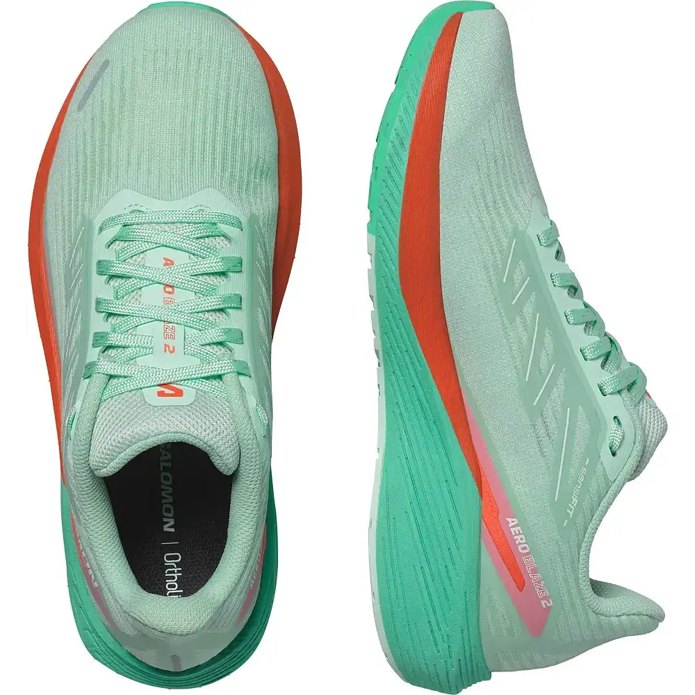 Кроссовки Salomon outdoor Aero Blaze 2 W 5.5 Bay/Cherry Tomato/Electric Green - фото 4