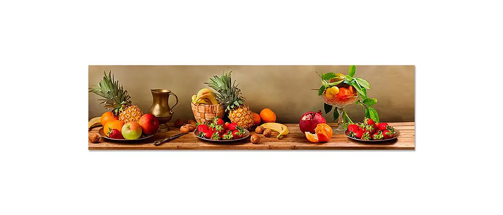 Кухонний фартух Ананаси для кухні наклейка овочі фрукти Натюрморт Коричневий 65х250 см Happy Pocket Z180430 - фото 7