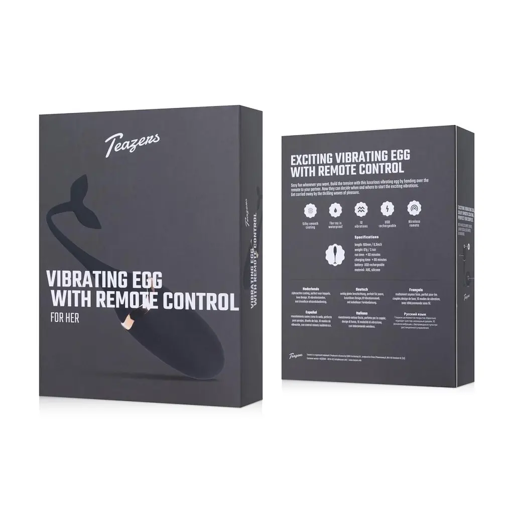 Віброяйце Teazers Luxurious Vibrating Egg, 16 см (чорний) - фото 10