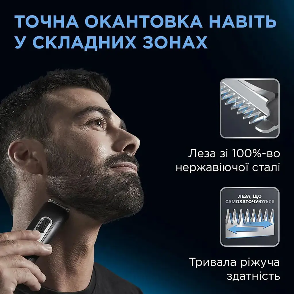 Тример Rowenta Stylis TN2801F4 для бороди та вусів  чорний (TN2801F4) - фото 8